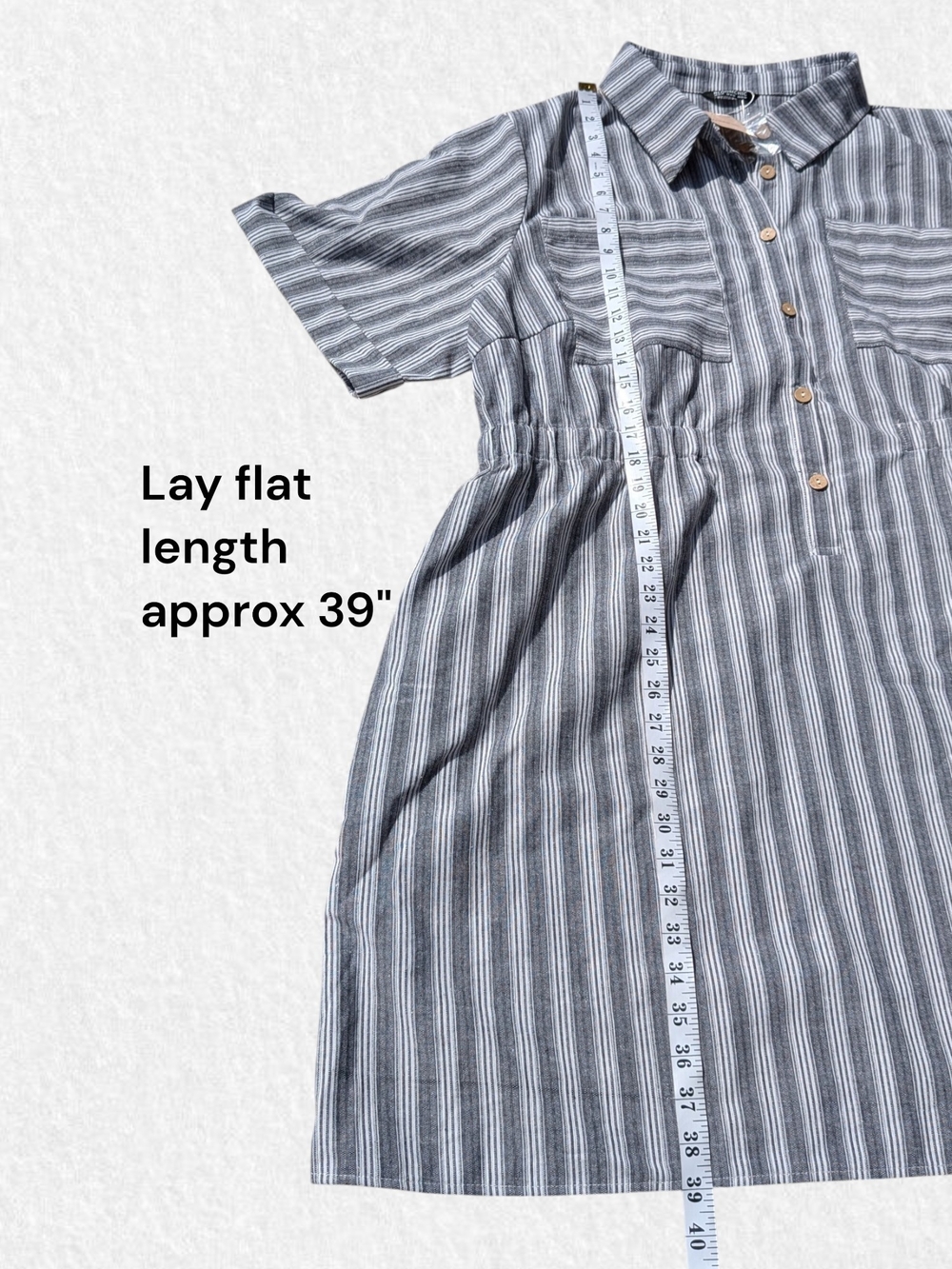 BloomChic NEW Plus Size 22/24: Blue & White Striped Button-Front Dress - Picture 5 of 6